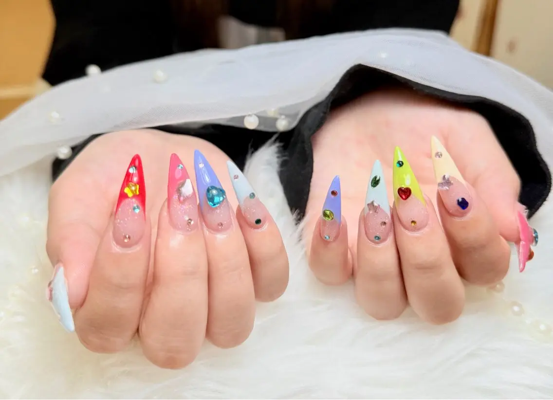 ネイル チークネイル 長さ出し フットネイル 韓国ネイル マグネットネイル ハンドネイル ハンドケア AN NAIL 高田馬場_HOAのネイルデザイン