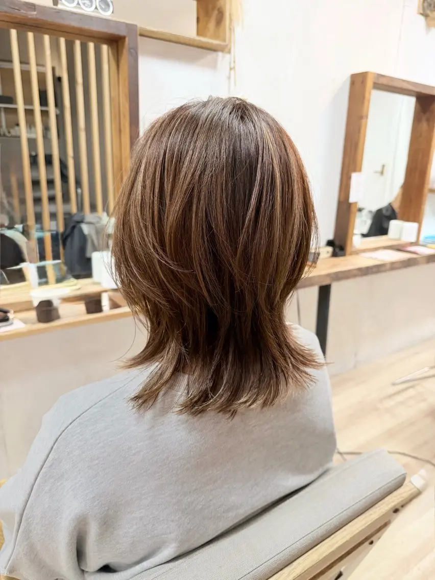 ミディアム カラー ヘアアレンジ カット ヘアカラー トリートメント 似合わせ×店長 🍊Raimu🍊のヘアスタイル