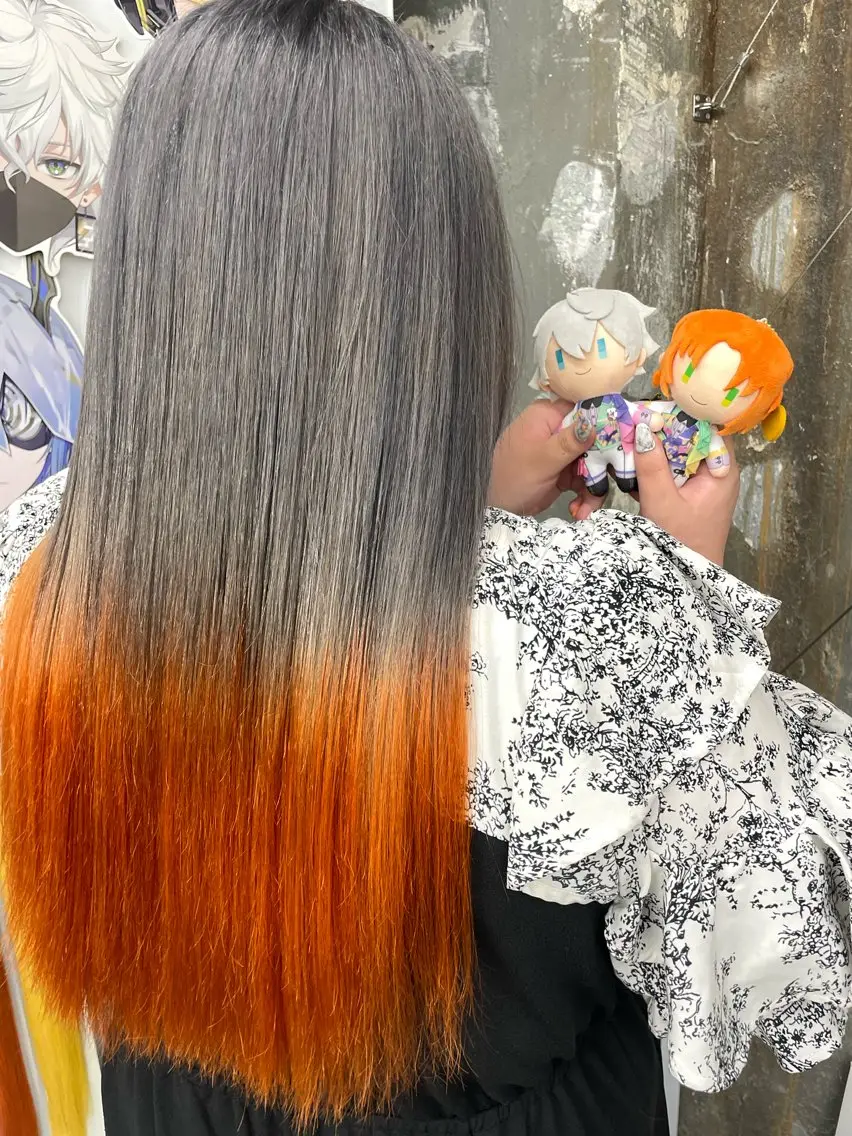 ミディアム カラー グラデーションカラー ヘアカラー トリートメント インナーカラー 推し ブリーチ 髪質改善のヘアスタイル