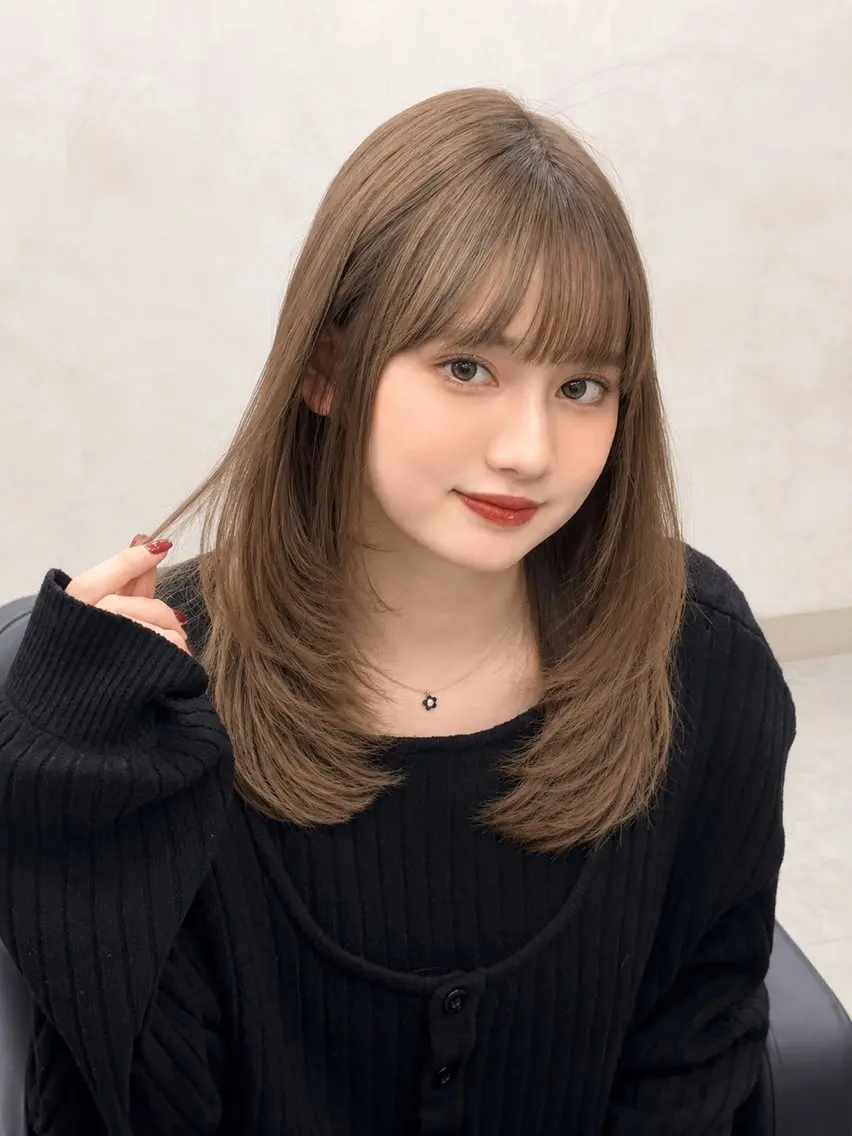 セミロング カット ヘアカラー トリートメント 【韓国ヘア ×髪質改善】内田のヘアスタイル