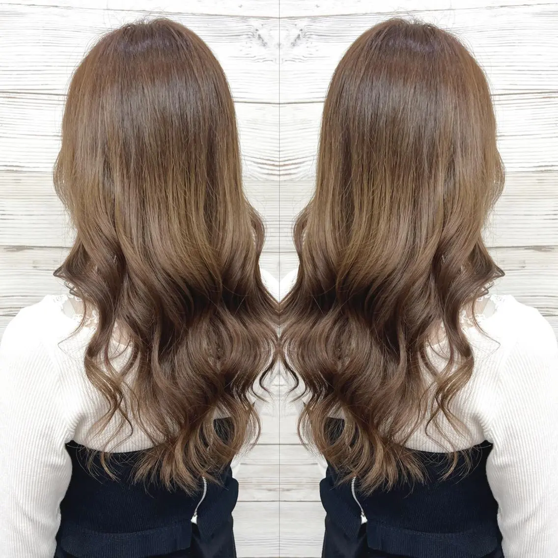 ロング カラー ヘアアレンジ ブリーチ 透明感カラー エドルカラー ブリーチなしカラー カット ヘアカラー トリートメント 枝毛カット＆髪質改善 満足NO.1岡しゃんのヘアスタイル