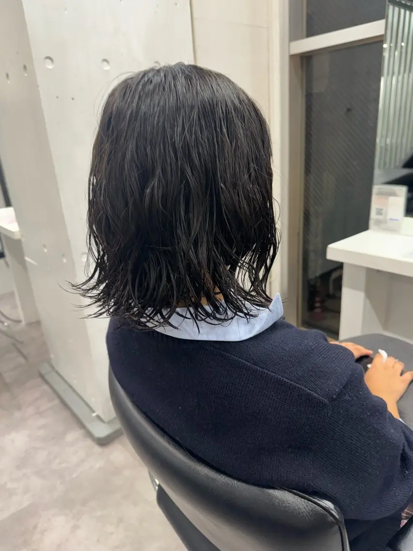 ミディアム パーマ テーパーフェード TE$⚡️HINのヘアスタイル