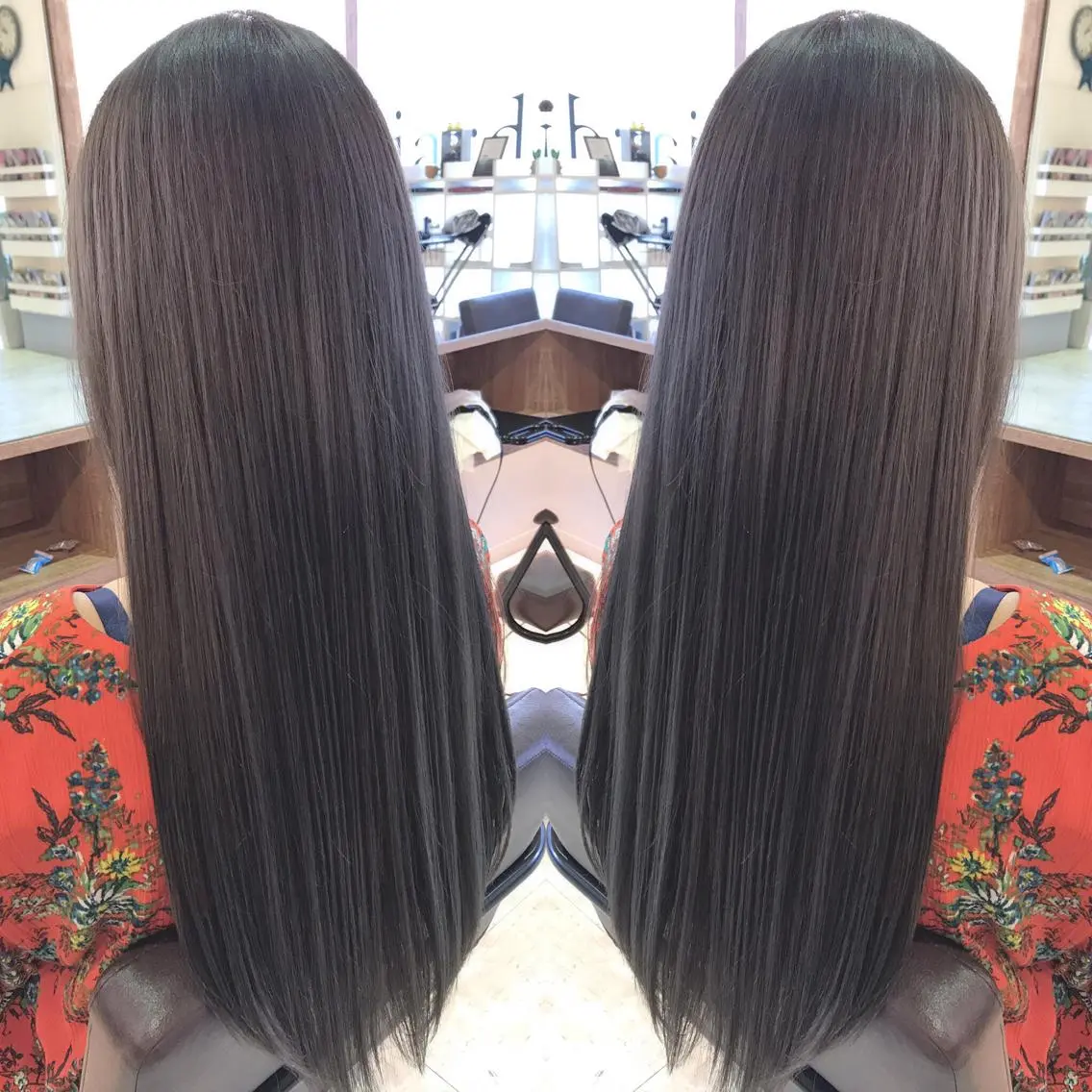 ロング カラー グレージュ イルミナカラー 青木 茂樹⭐️ 透明感カラーのヘアスタイル