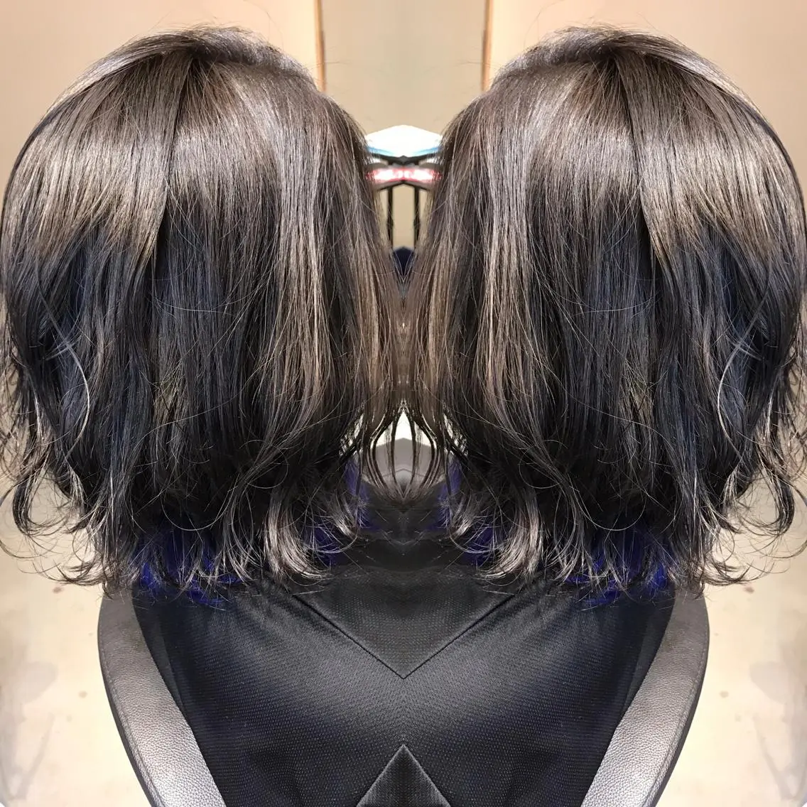 ミディアム カラー ブルーカラー グレージュ ヘアカラー 大久保 隆蔵のヘアスタイル