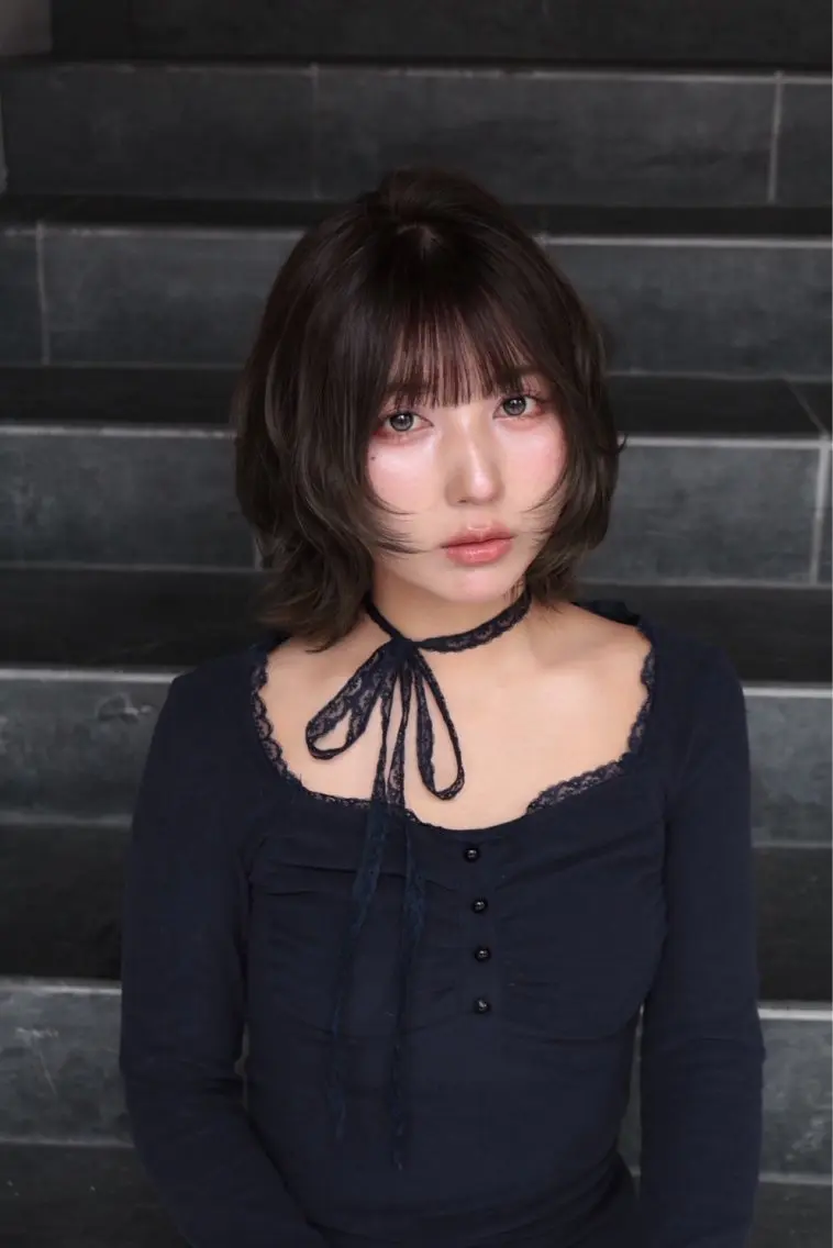 ミディアム カット ヘアカラー トリートメント ほのか./韓国系/ geepのヘアスタイル