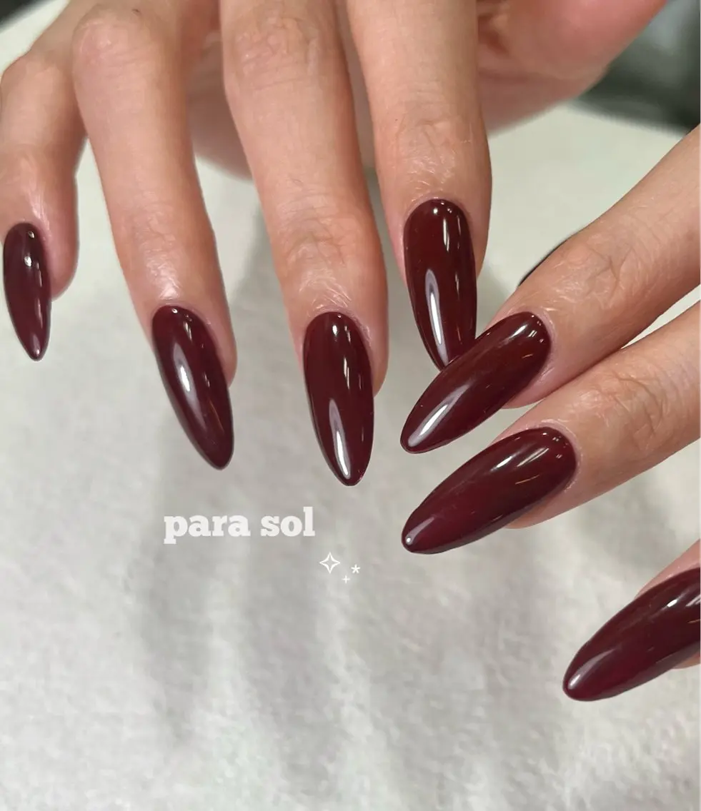 ネイル ボルドー ロングネイル ワンカラーネイル スカルプネイル ハンドネイル Para Sol nail Maoのネイルデザイン