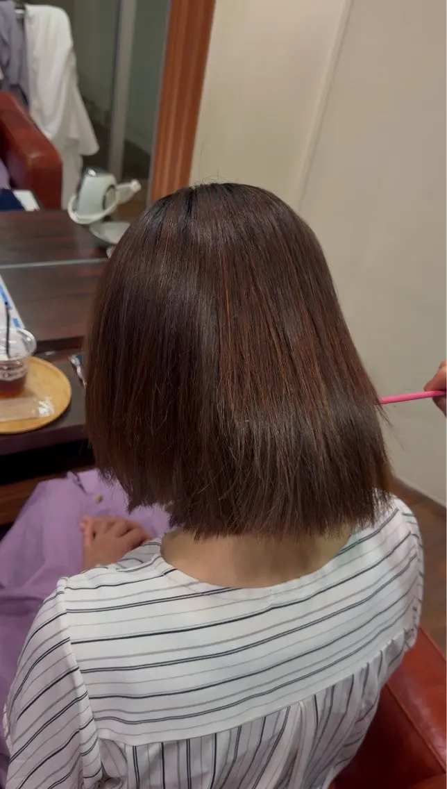パーマ ストレートパーマ 縮毛矯正 岡田 望夢のヘアスタイル