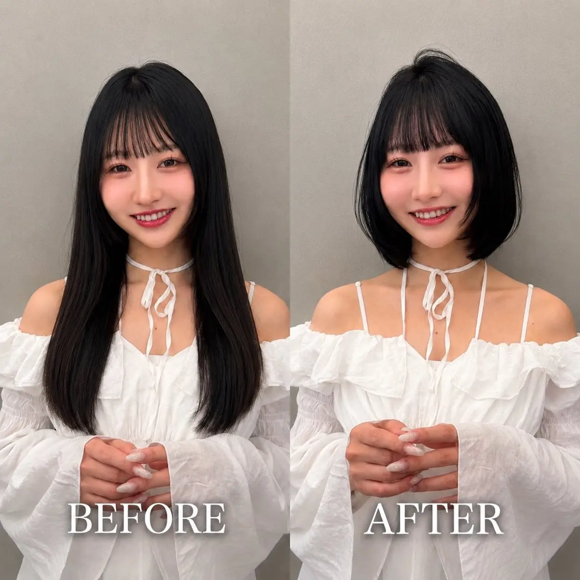 ミディアム カラー ボブ カット ヘアカラー トリートメント 🍀小川大輔🍀 ボブ/ブリーチ🥇のヘアスタイル