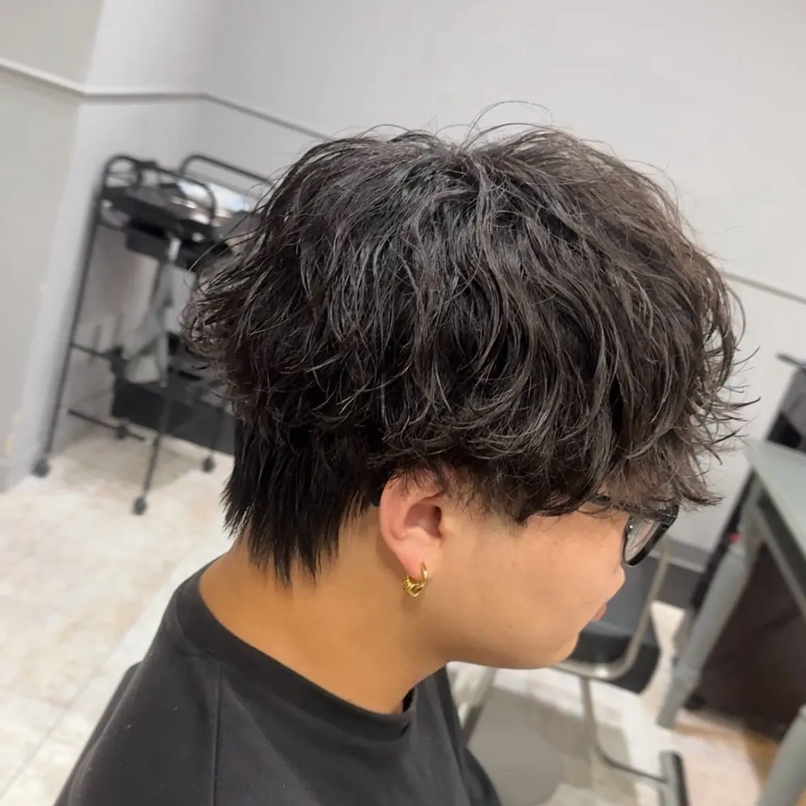 パーマ メンズ マッシュ 刈り上げ 波巻きパーマ カット パーマ Miyabi.💋 ABEYLEVRAIのヘアスタイル