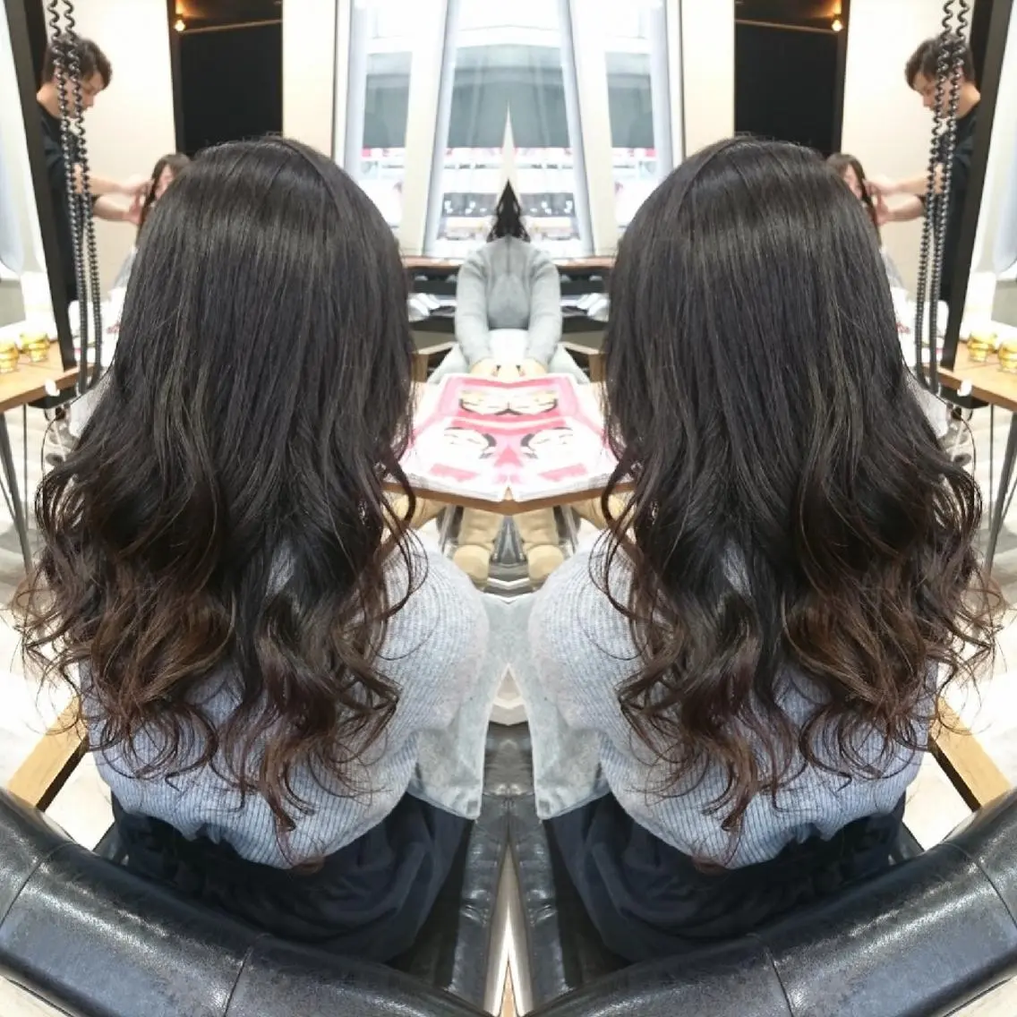 ロング カラー ブリーチ グラデーションカラー ブリーチなしカラー 艶カラー/インナー /グラデ/大西小百合のヘアスタイル