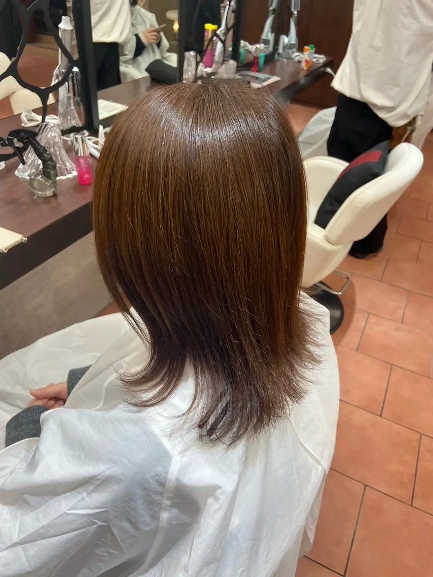 セミロング カラー カット ヘアカラー 艶髪🪄透明感カラー 井戸大喜のヘアスタイル