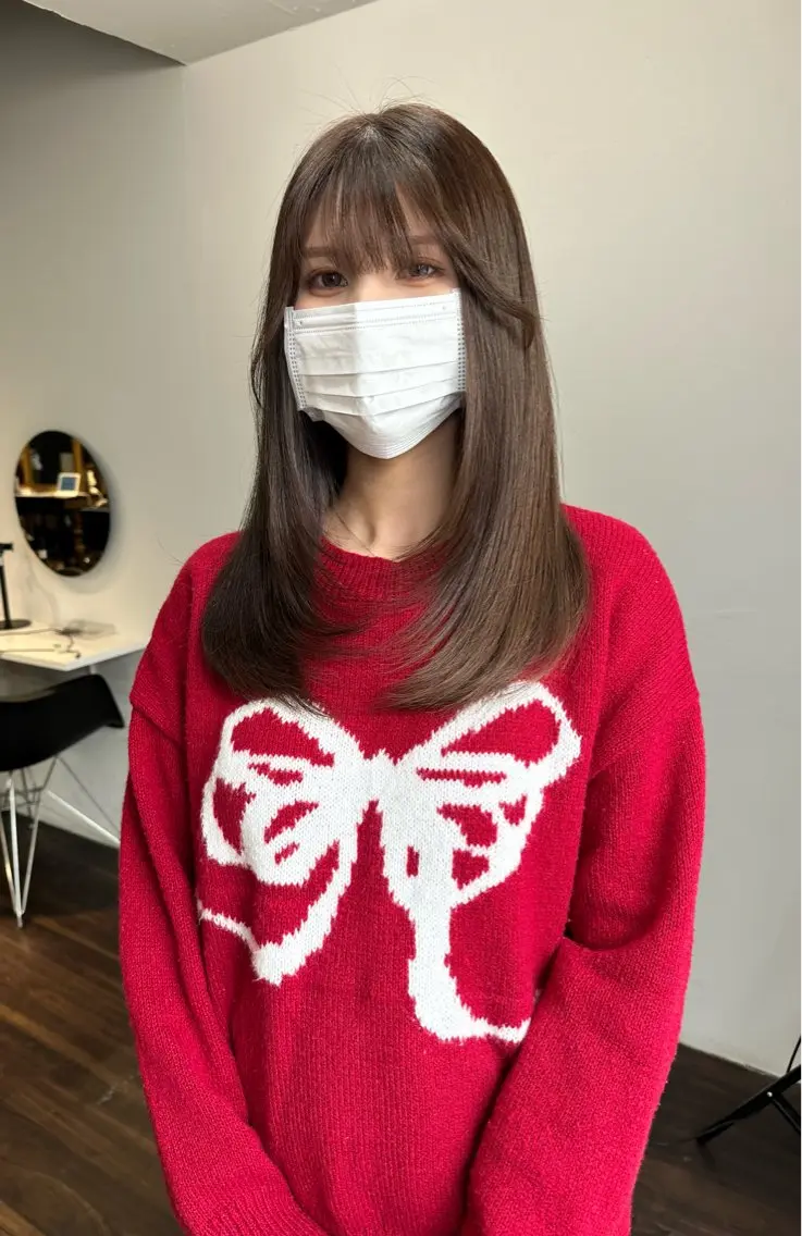 セミロング カット ヘアカラー トリートメント 心斎橋 韓国レイヤ ー指名No.1renのヘアスタイル