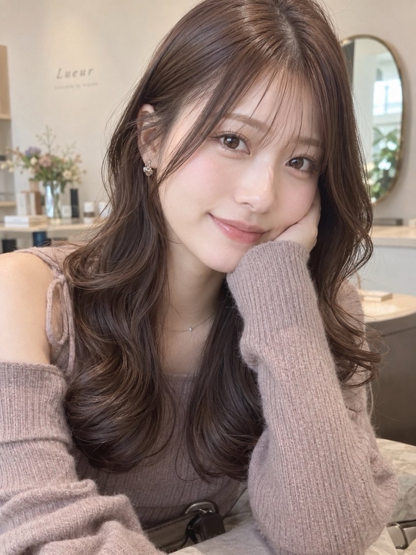 ロング ハイレイヤー 髪質改善 韓国風ヘア レイヤーカット 縮毛矯正 カット ヘアカラー 縮毛矯正 トリートメント ✨毛髪診断で絶対綺麗 ✨美髪艶髪専門✨高浪のヘアスタイル
