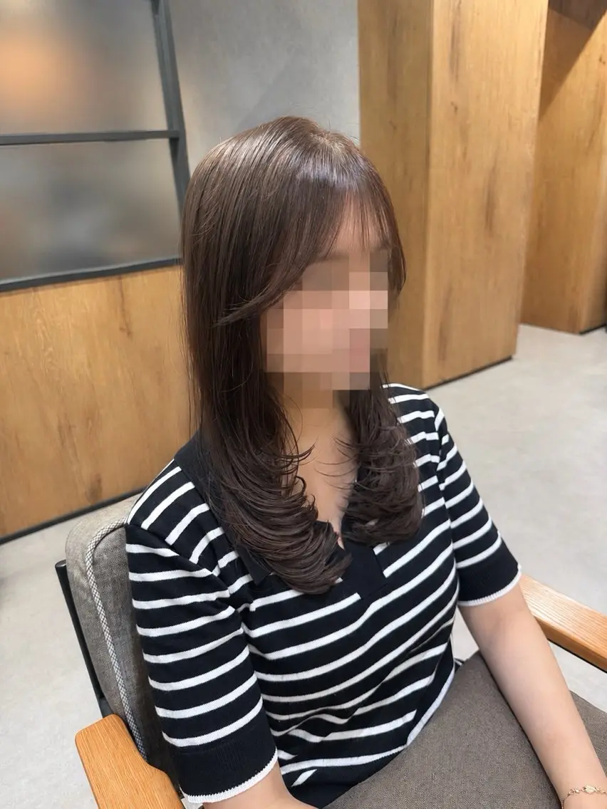 セミロング レイヤーカット カット ヘアカラー トリートメント ヘッドスパ レイヤー/縮毛矯正 /メンズ/佐澤りょうのヘアスタイル