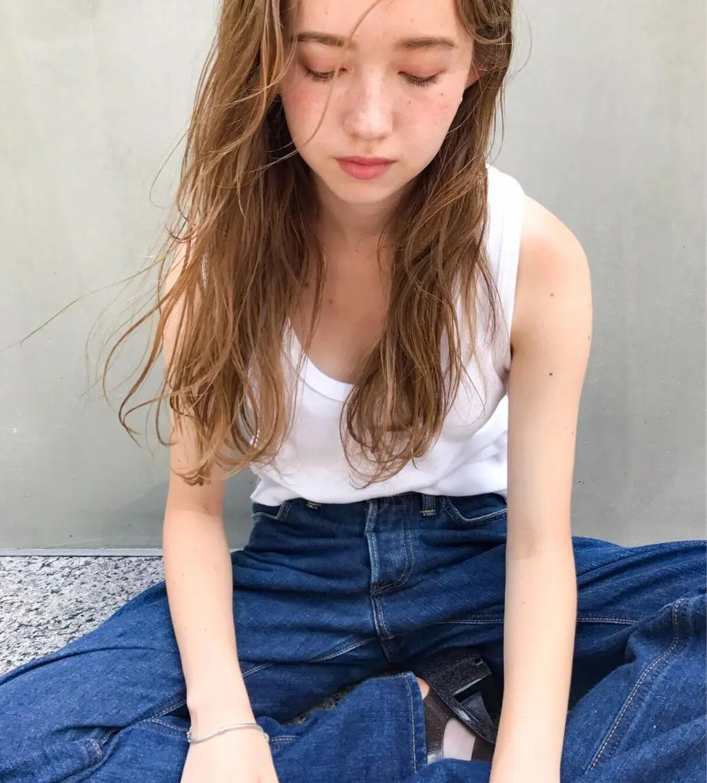 セミロング カラー ヘアアレンジ 薬剤付きシェアサロン 店長タチバナのヘアスタイル
