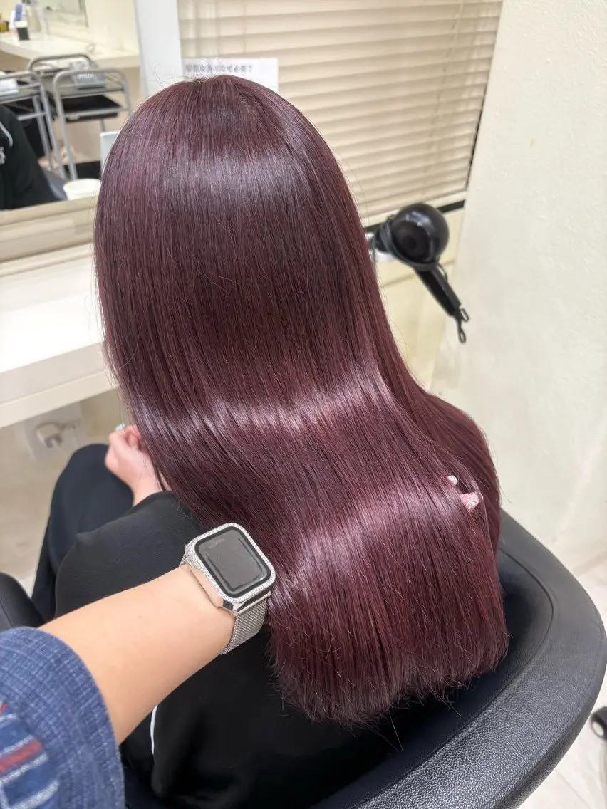 セミロング カラー ヘアアレンジ ヘアカラー 💟RINNA 艶カラー💟のヘアスタイル