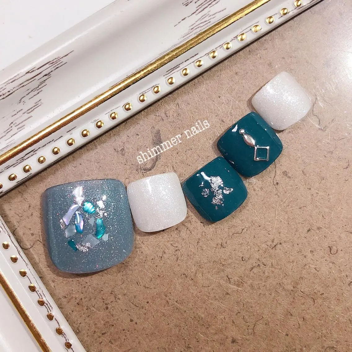 ネイル ブルー shimmer nailsのネイルデザイン