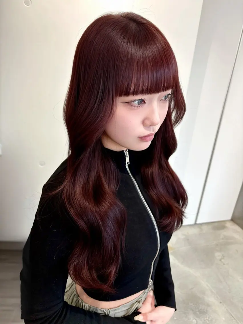 ロング カラー ケアカラー レイヤーカット トリートメント 新宿♥ハッシュカット 暖色カラー♥Unaのヘアスタイル