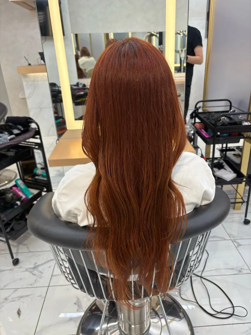 ロング カラー ヘアカラー トリートメント ハッシュカット 暖色カラー/伊藤菜月のヘアスタイル