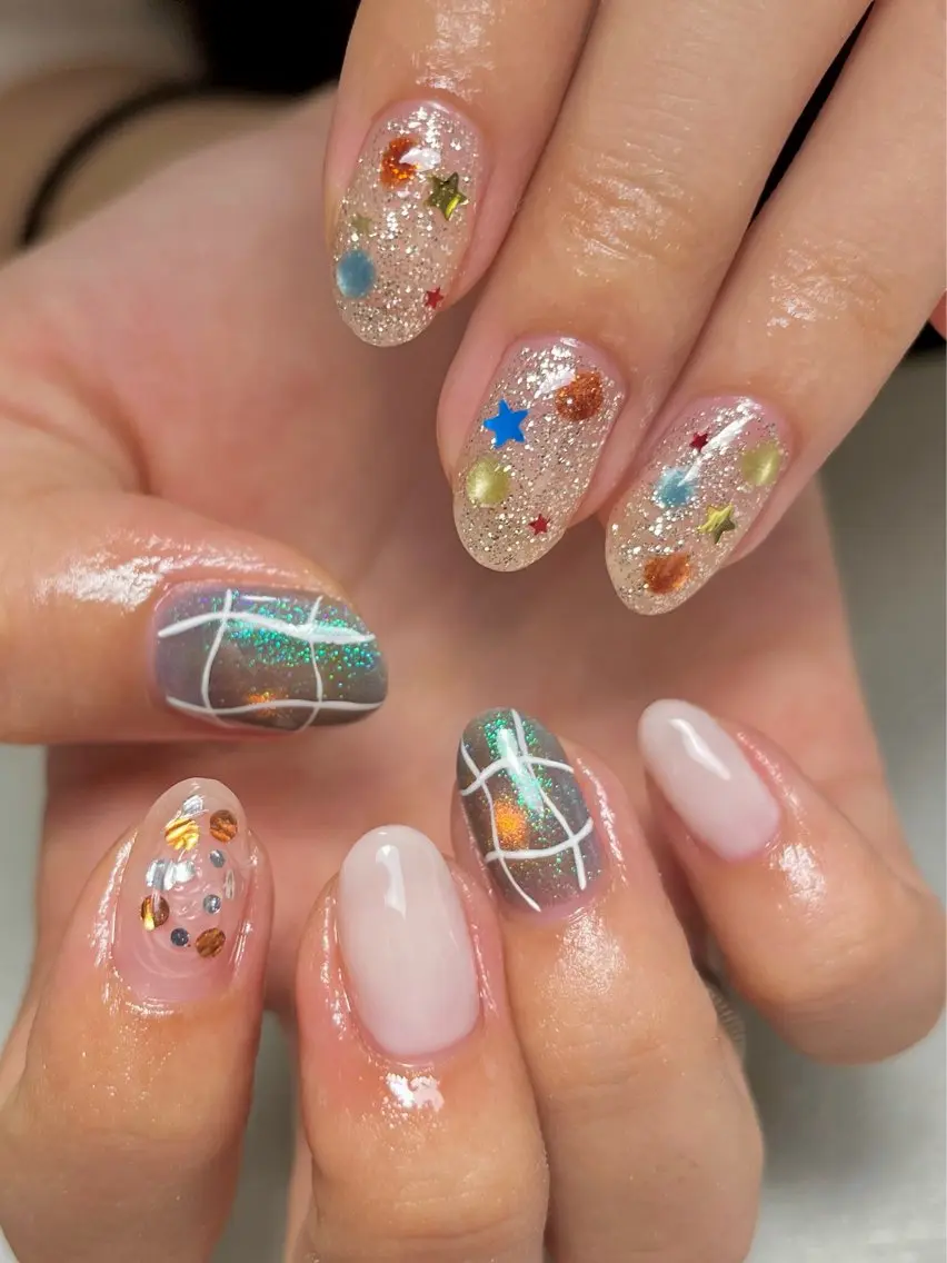 ネイル ハンドネイル tsumeya ゆるかわ手描きネイルのネイルデザイン