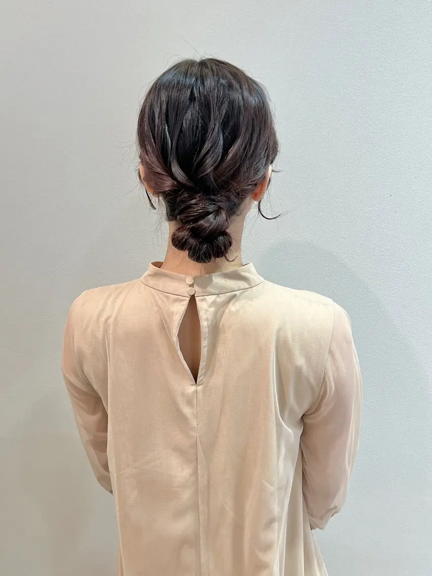 セミロング ヘアアレンジ ヘアセット THINK SHOP sakiのヘアスタイル