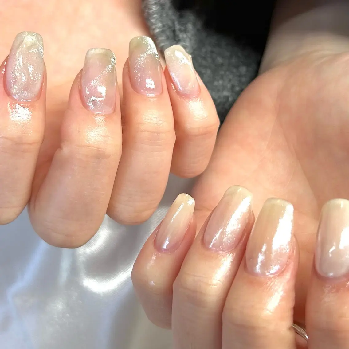 ネイル クリアネイル マグネットネイル shine'an fuka🌿🫧のネイルデザイン
