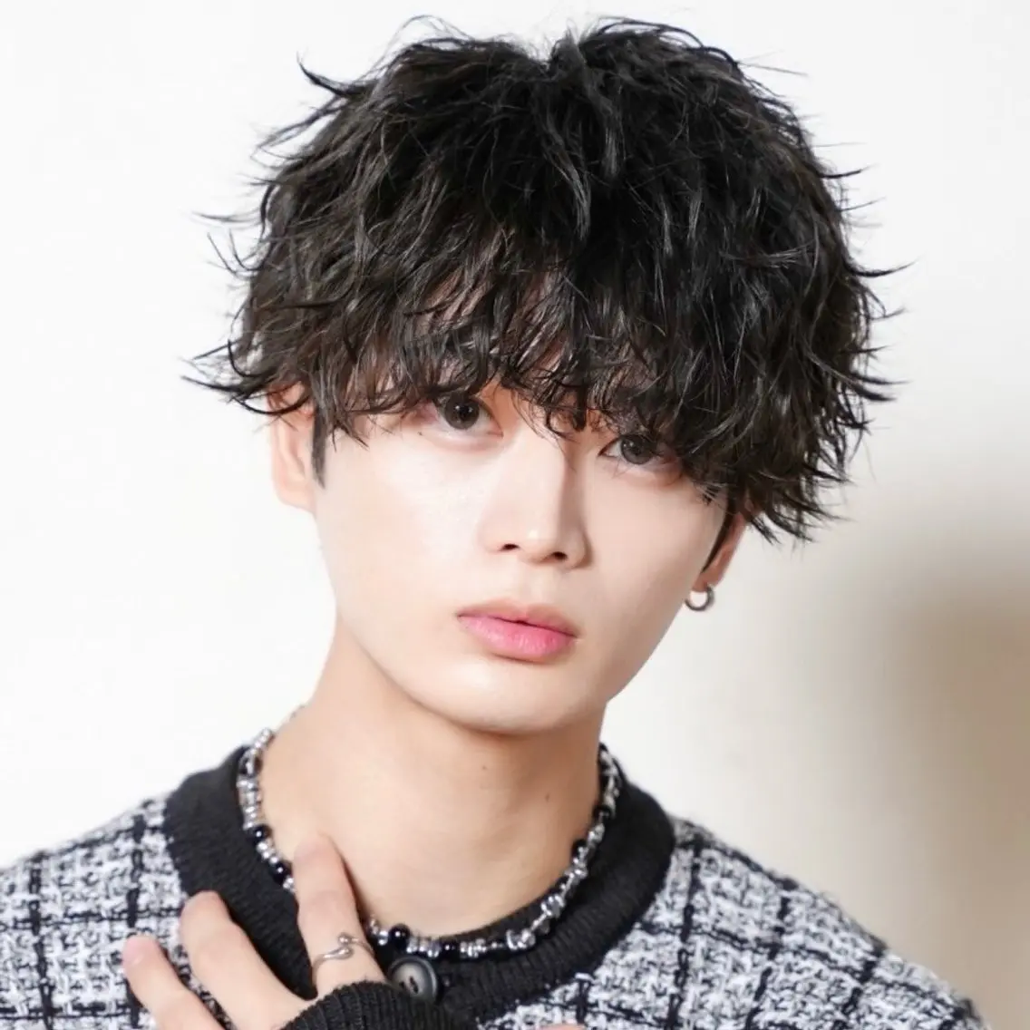 ミディアム カラー パーマ メンズ カット パーマ トリートメント ハイトーン/メンズマ ッシュ/KYOHEIのヘアスタイル
