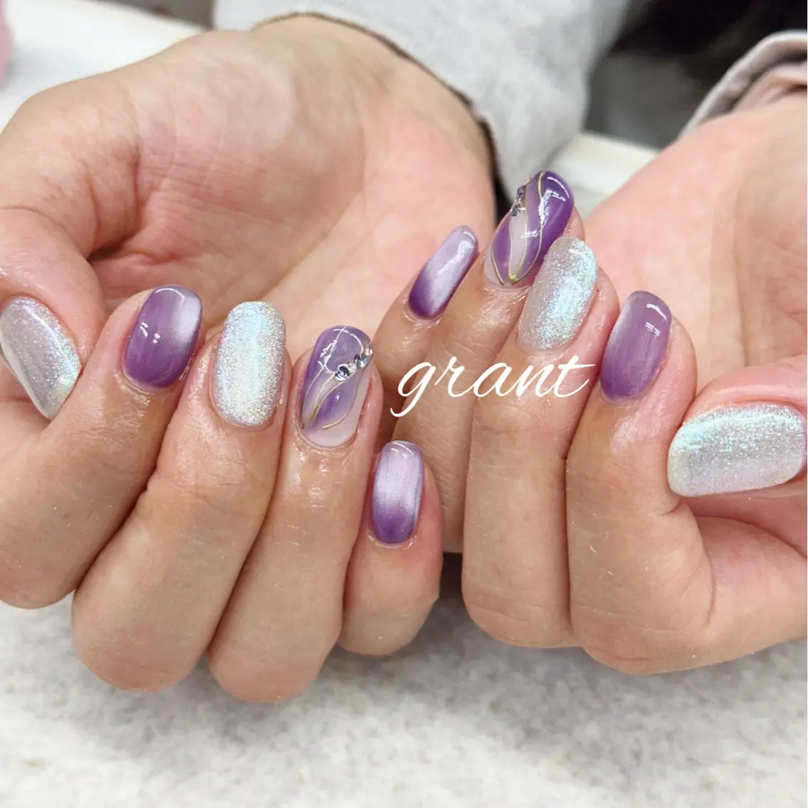 ネイル マグネットネイル ハンドネイル nailsalon grantのネイルデザイン