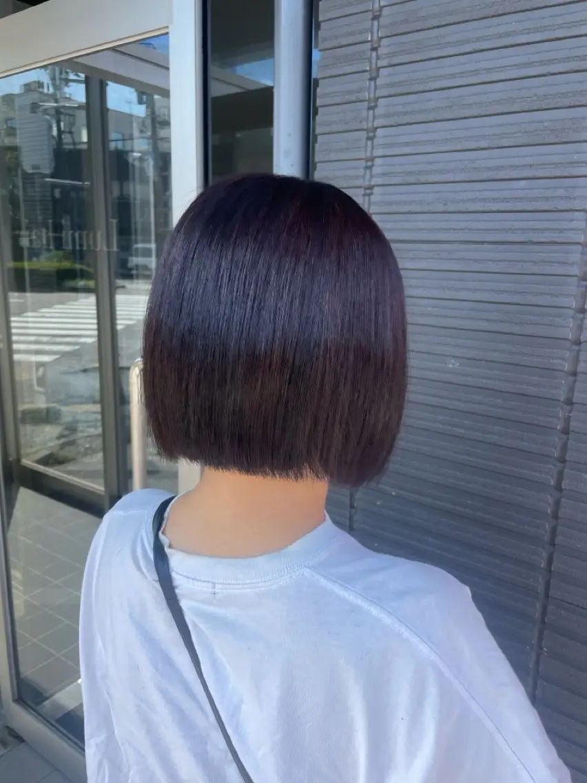 ショート カラー 切りっぱなしボブ ボブ 縮毛矯正 カット ヘアカラー 縮毛矯正 トリートメント 金沢県庁藤江店/ MIHOのヘアスタイル