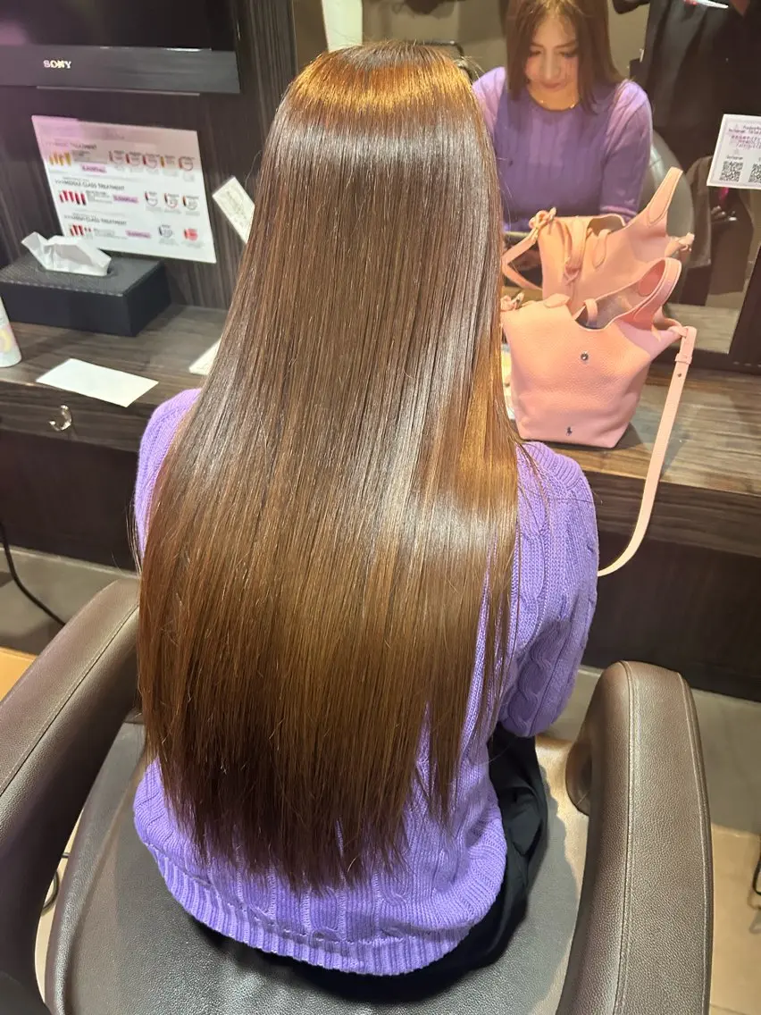 ロング カット 縮毛矯正 【髪質改善カラー】 瀧田嵐士🇰🇷のヘアスタイル