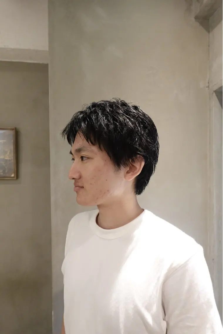 パーマ メンズ メンズパーマ スペインカール ニュアンスパーマ カット パーマ シャドウ/フェザー/ パーマ/新宿/和真のヘアスタイル