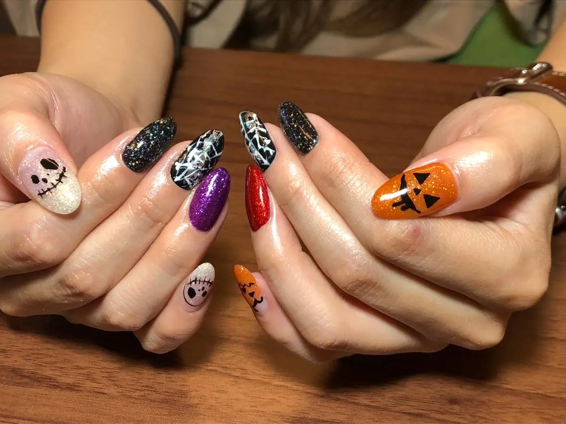 ネイル ハロウィン M nail はやまうららのネイルデザイン