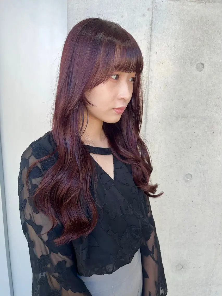 ミディアム カラー パーマ ヘアアレンジ 透明感/オリーブ/ グレージュ/YUKAのヘアスタイル