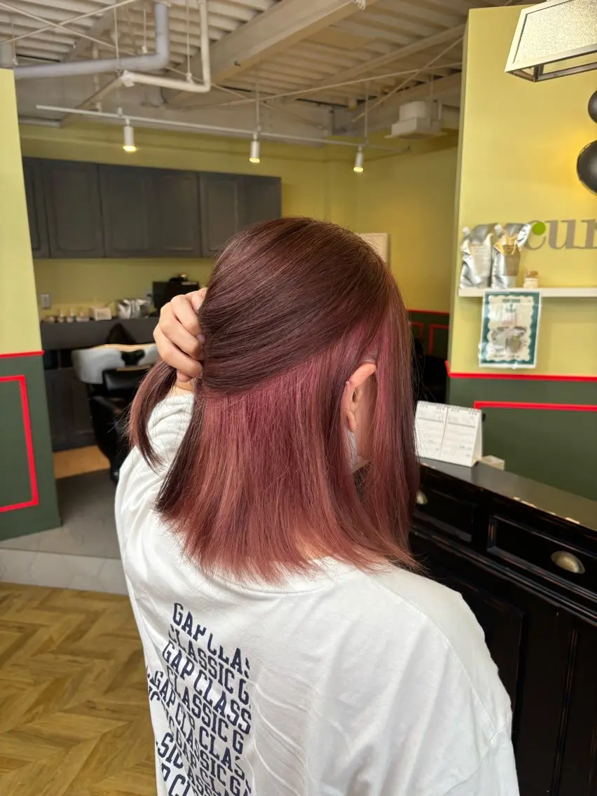 ミディアム カラー ブラウンカラー インナーカラー ピンクカラー ヘアカラー ショート/カラー /メンズヘア/魁人のヘアスタイル