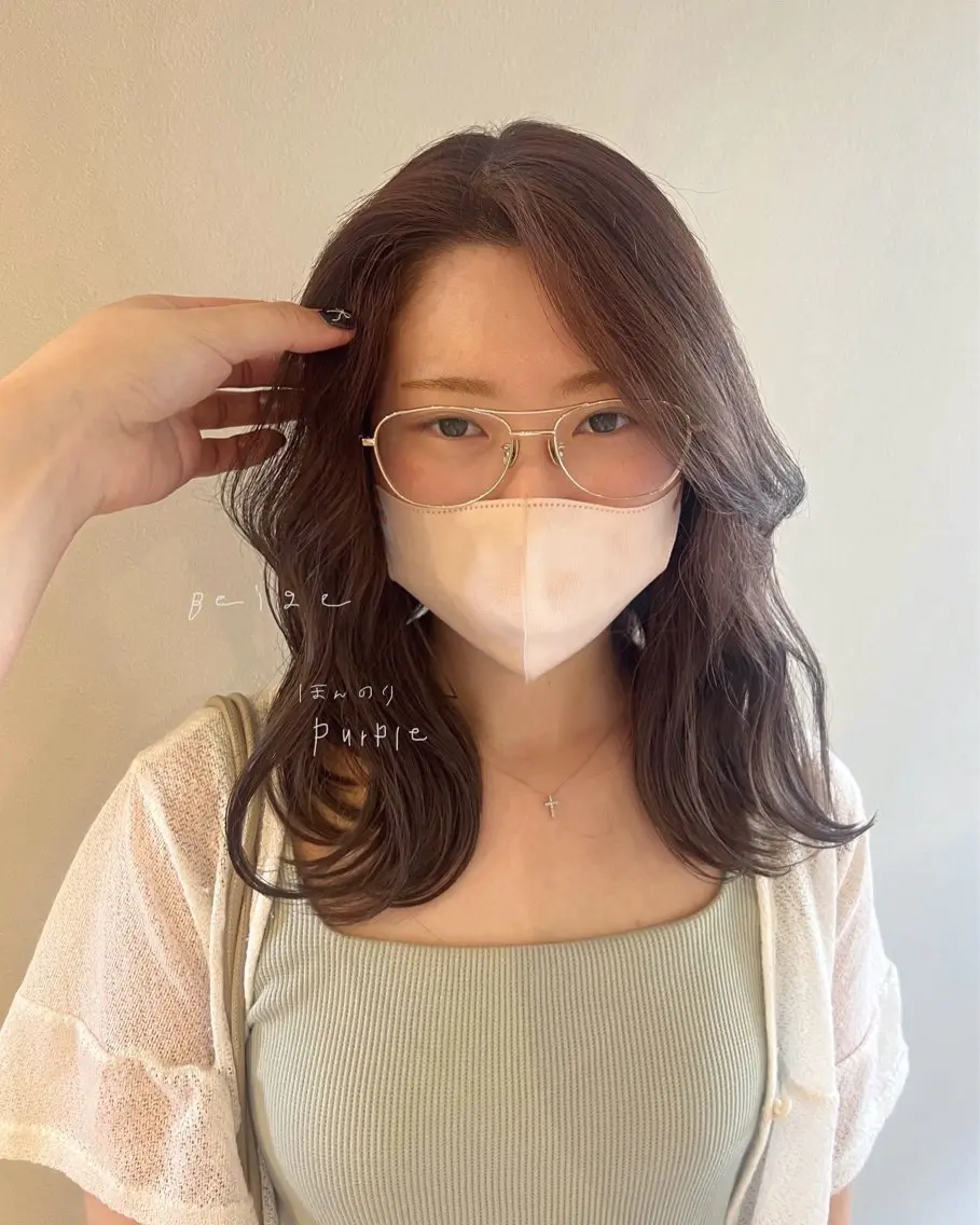 ミディアム ラベンダーベージュ 結菜 / portのヘアスタイル