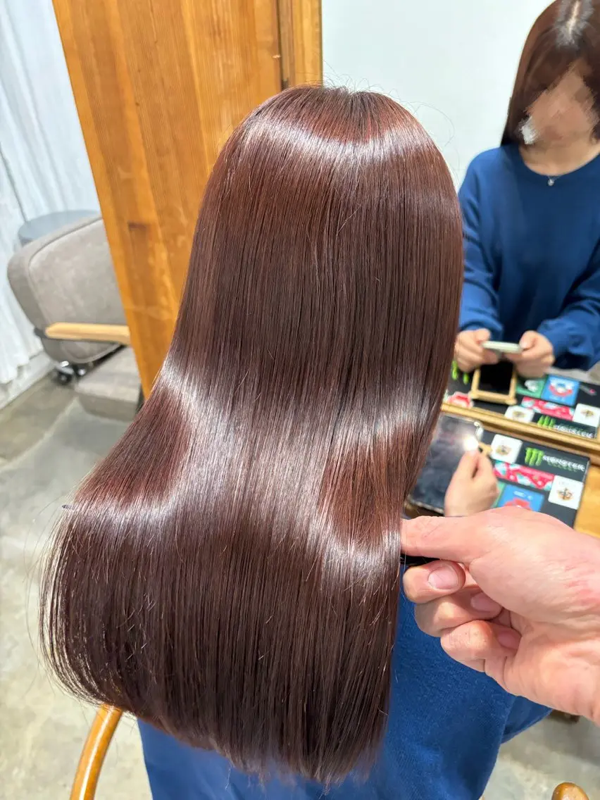 【ワンカラー+超音波トリートメント 】韓国ヘア 艶カラー 暖色カラーの写真