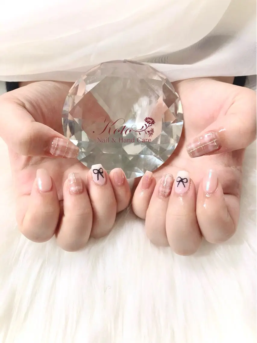ネイル 長さ出し ジェルネイル 持ち込み ニュアンスネイル 赤色 ハンドネイル Nail Salon KOTOのネイルデザイン
