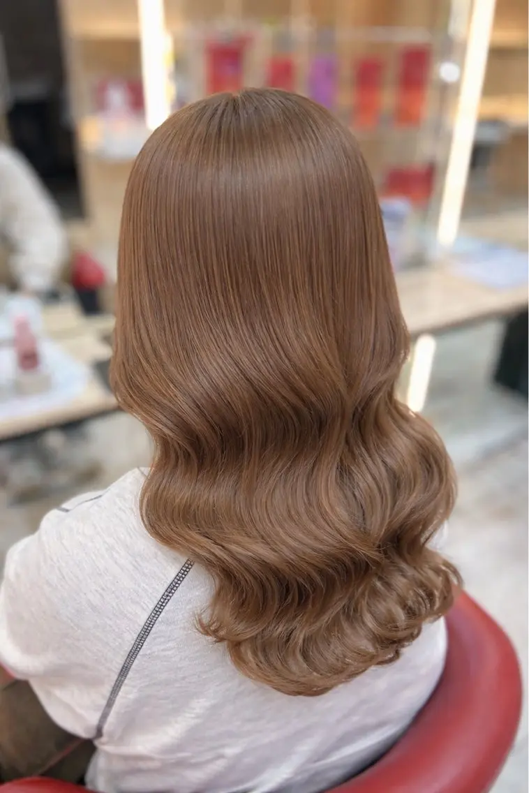 セミロング カラー カット ヘアカラー トリートメント ゆめ ベージュカラーのヘアスタイル