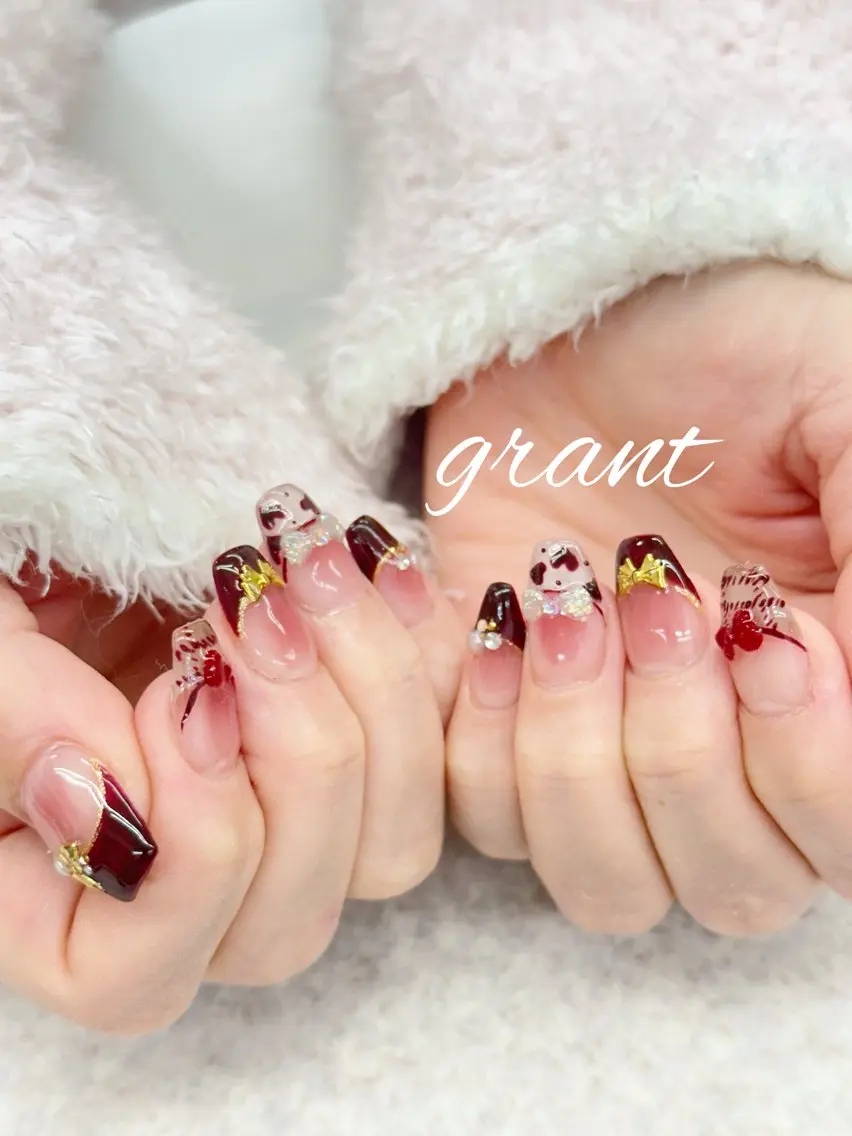 ネイル マグネットネイル 冬ネイル ハンドネイル nailsalon grantのネイルデザイン