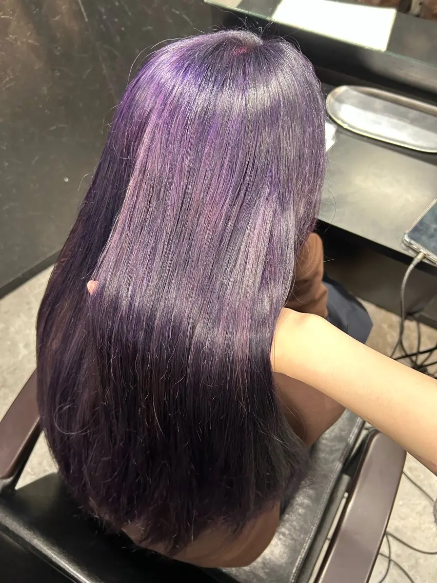 ロング カラー ヘアカラー トリートメント 💎透明感カラー💎 bAteAu あまねのヘアスタイル