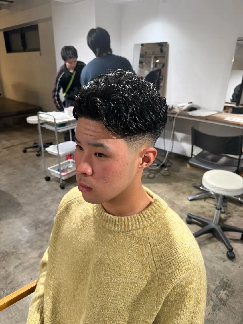ショート メンズ フェードカット メンズパーマ 特化/中川拓也のヘアスタイル