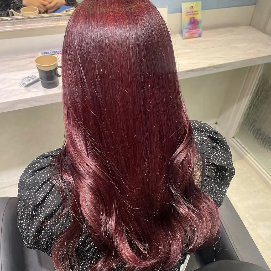 ロング カラー ブリーチ ハイトーンカラー レッドカラー 💖ブリーチ/暖色 𝐘𝐮𝐢💖のヘアスタイル