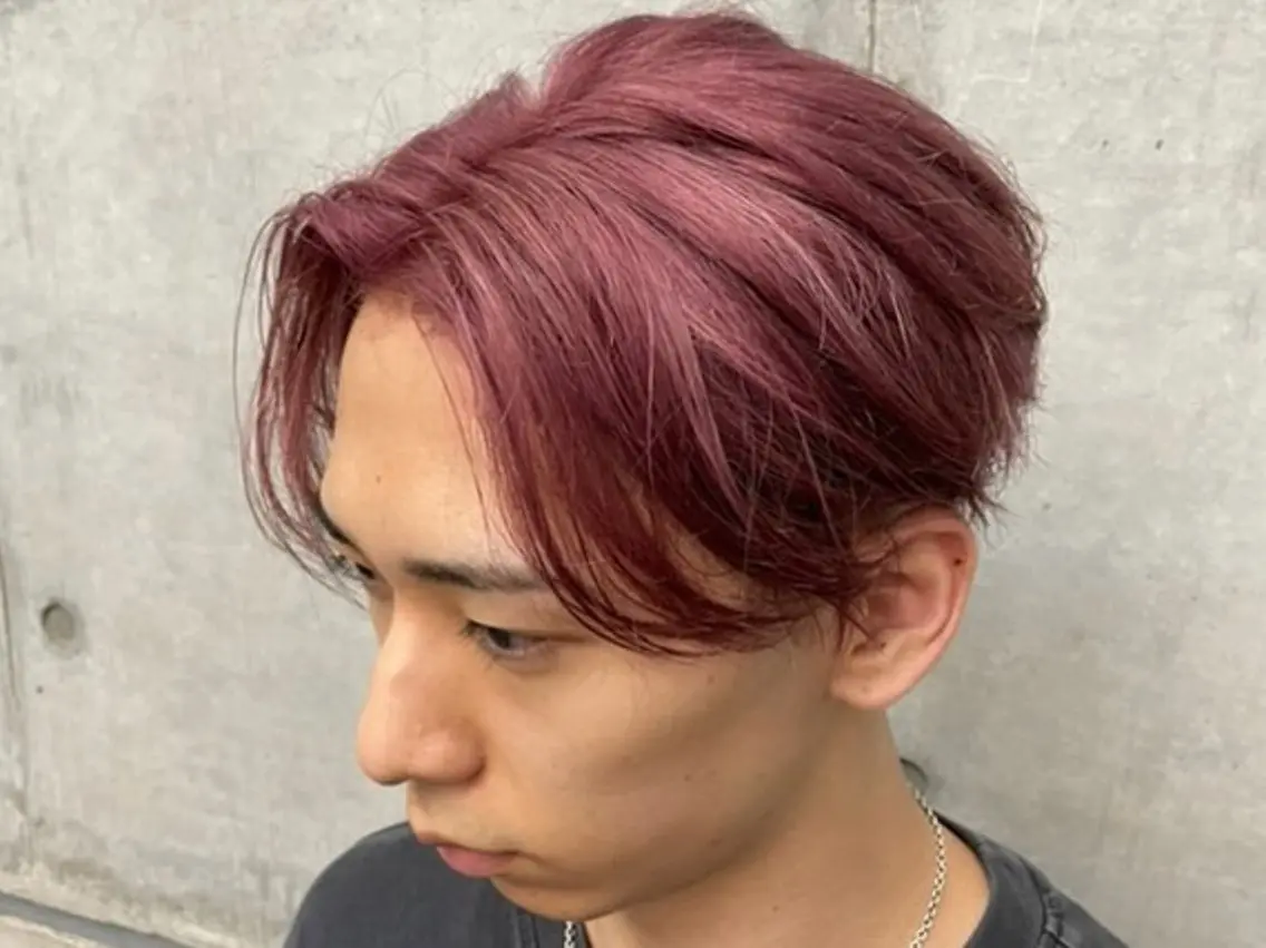 カラー ヘアアレンジ メンズ メンズブリーチ メンズハイトーン ブリーチ ハイトーンカラー ピンクカラー ヘアカラー (メンズ特化)AKI /古本晃大のヘアスタイル