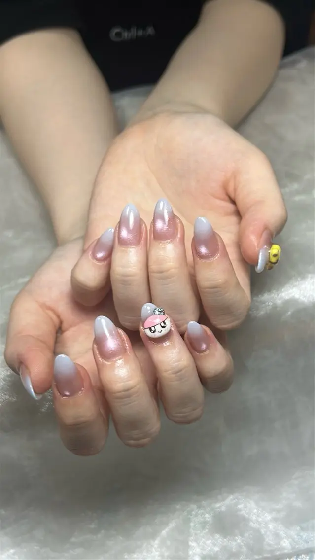 ネイル アートネイル チークネイル 長さ出し フレンチネイル ジェルネイル ハンドネイル 🦋new Nail🦋ニノのネイルデザイン