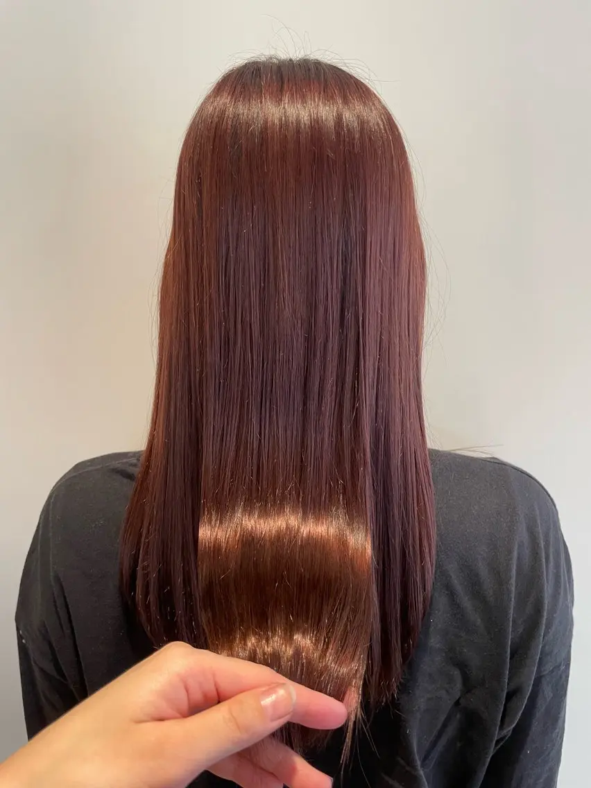 ロング カラー ピンクカラー ヘアカラー トリートメント いまじゅく あおいのヘアスタイル