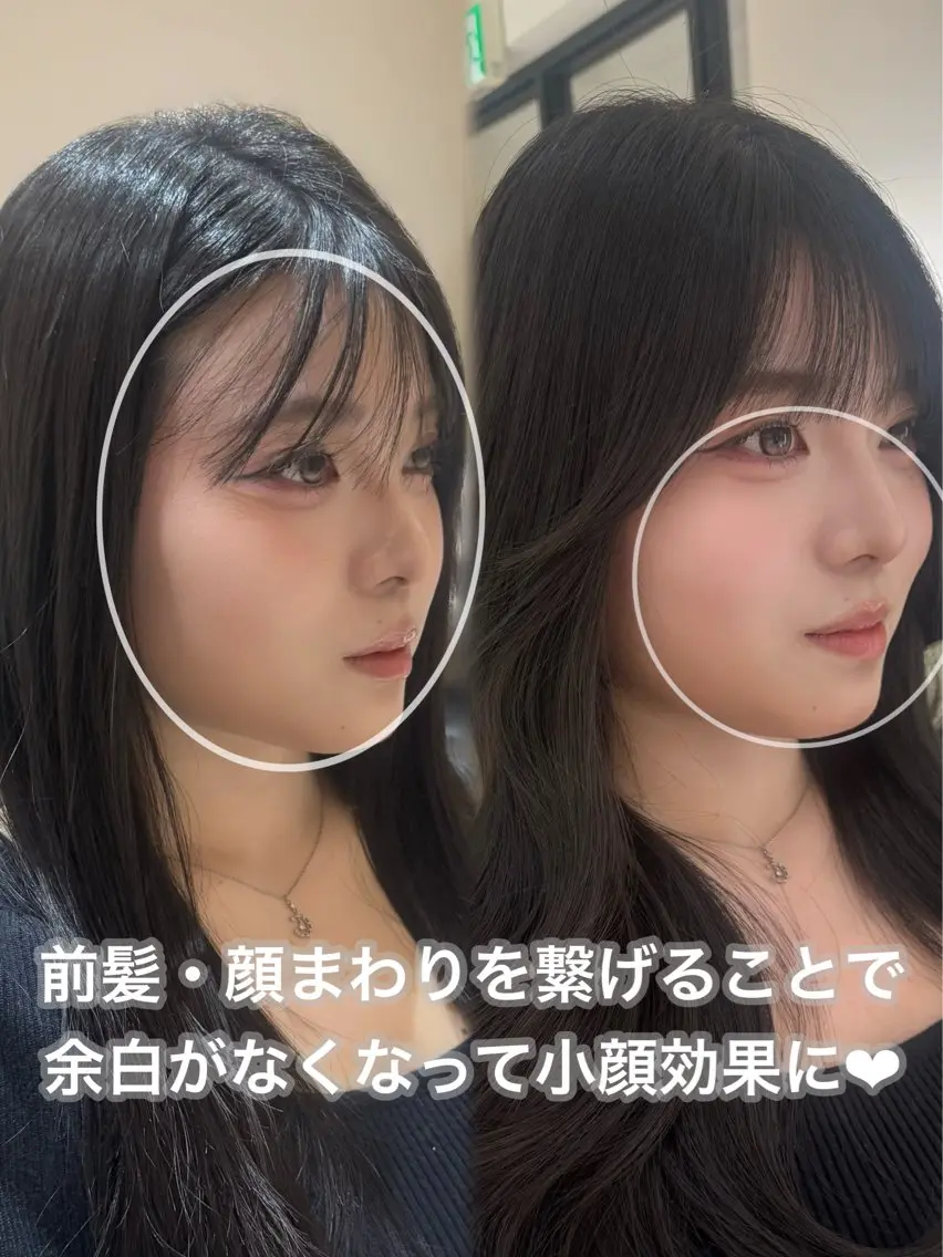 ロング くびれヘア 顔周りカット 韓国風ヘア レイヤーカット ロング カット ヘアカラー トリートメント 小顔くびれヘア 顔まわり銀座/さやかのヘアスタイル