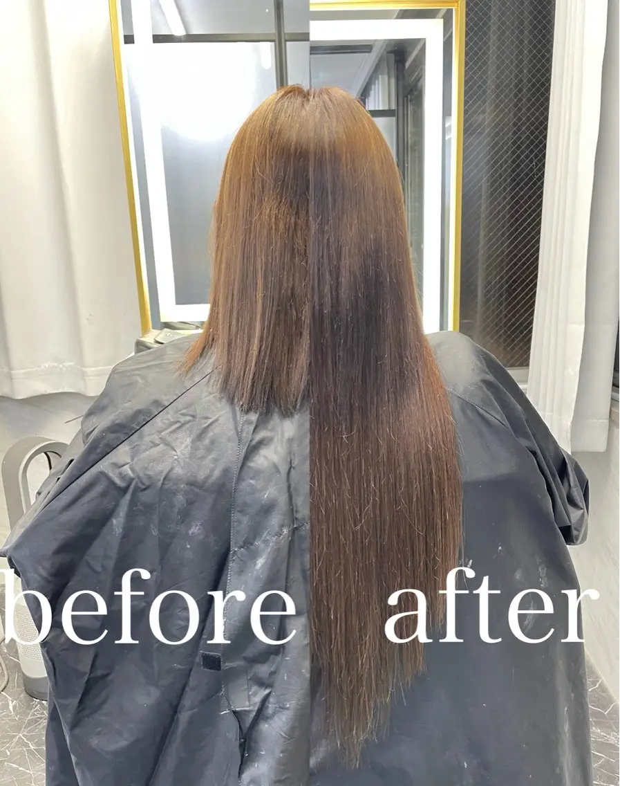 ロング カラー エクステ エクステ🩵ブリーチ 韓国ヘア🩵KAEのヘアスタイル