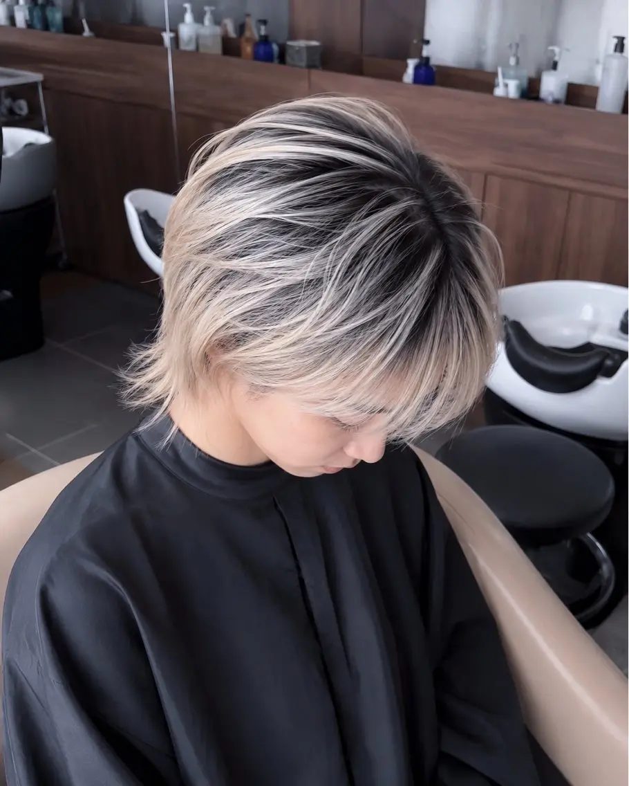 ショート カラー バレイヤージュ デザインカラー レイヤーカット カット ヘアカラー トリートメント 小田 晃瑛のヘアスタイル