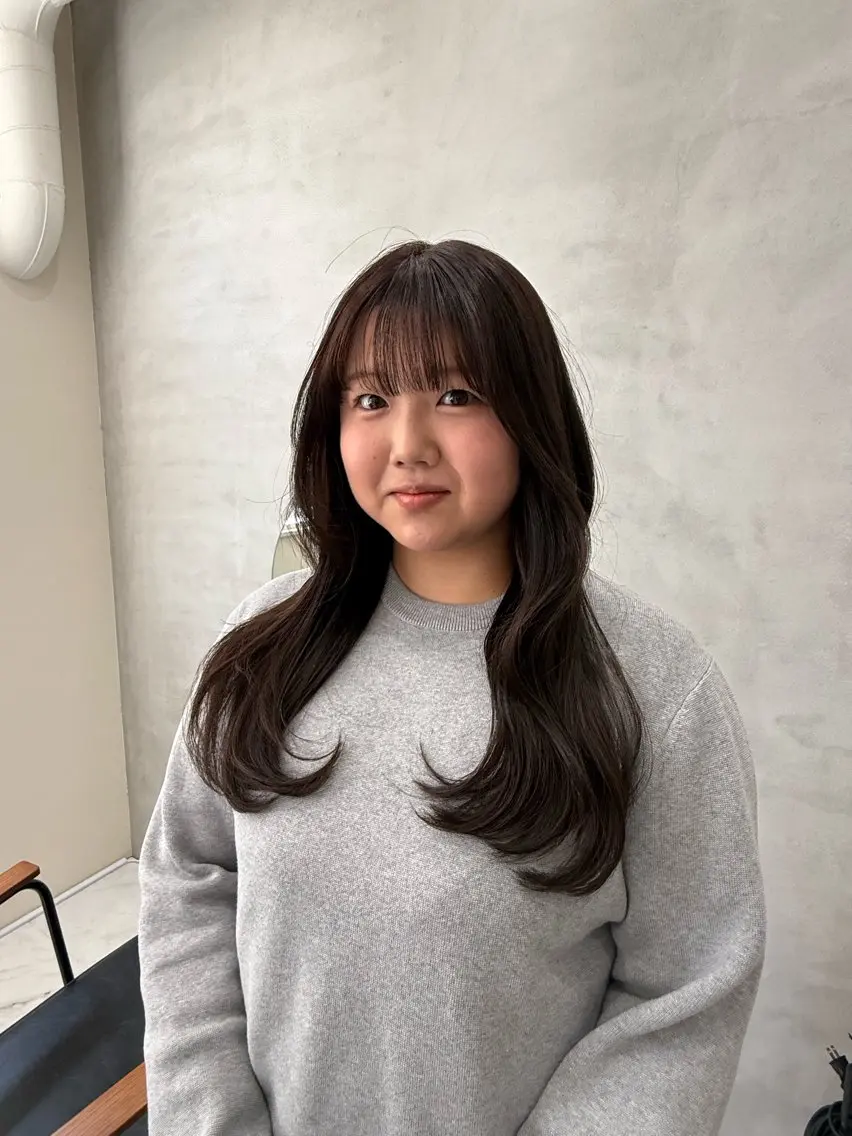 ロング カラー レイヤーカット カット ヘアカラー 透け感カラー/ SUのヘアスタイル