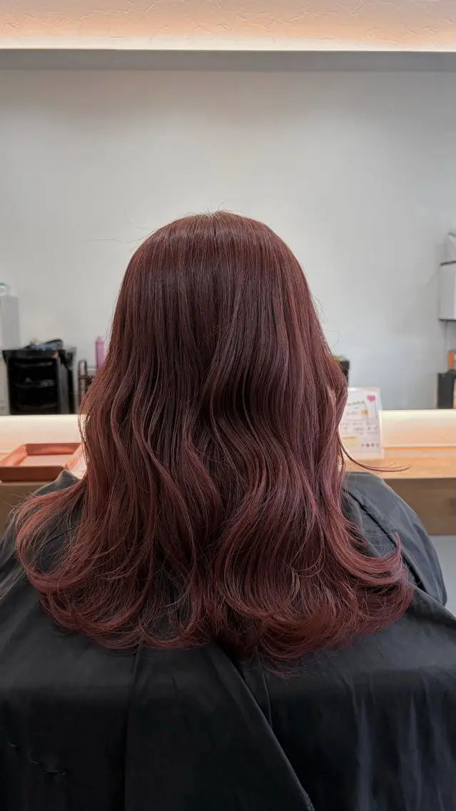 セミロング カラー ヘアアレンジ ピンクカラー カット ヘアカラー 郡山/透明感カラー /馬場アンドレアのヘアスタイル